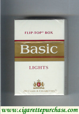 Basic Lights cigarettes flip-top box